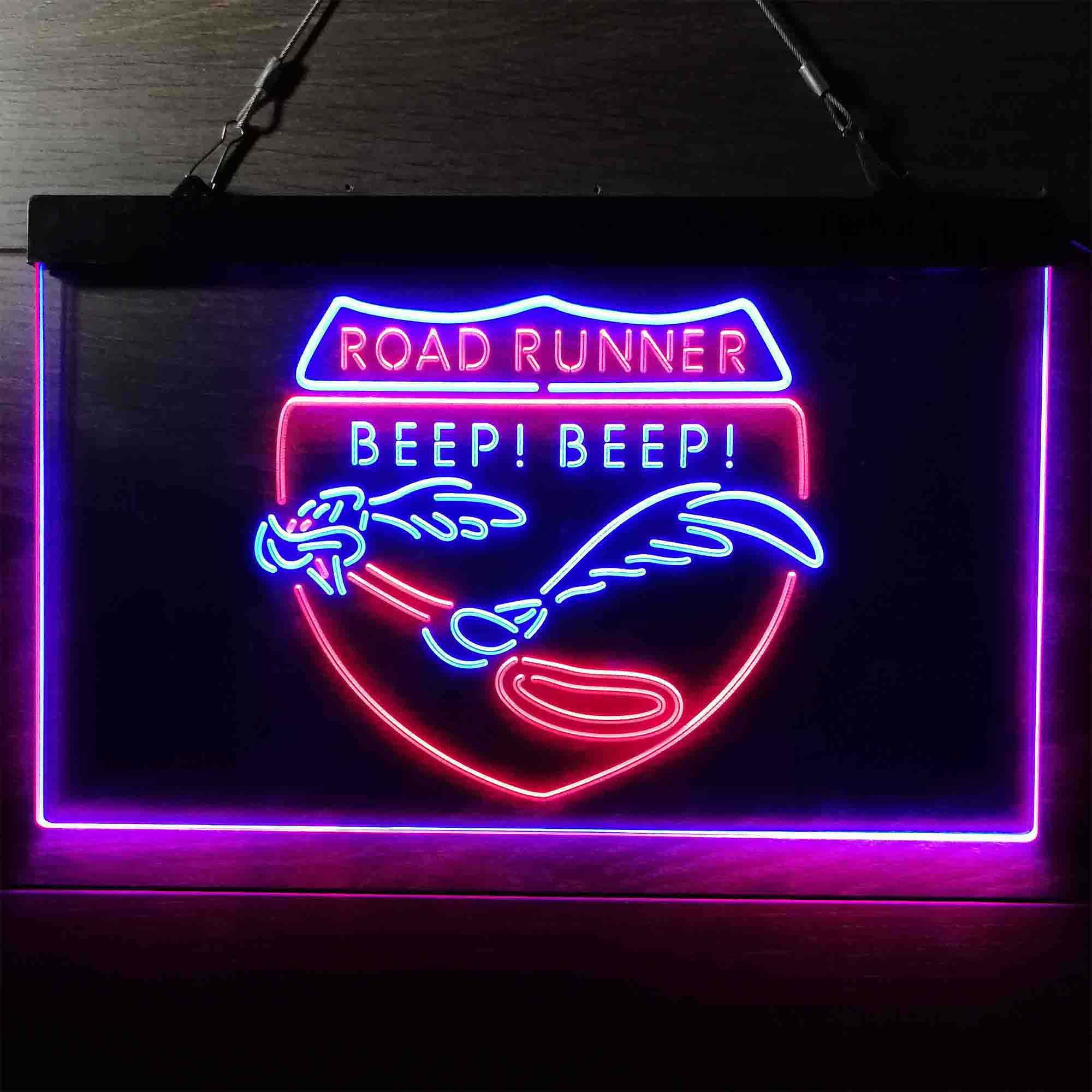 Road Runner Beep Beep Dual LED Neon Light Sign